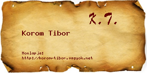 Korom Tibor névjegykártya